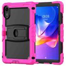 For Xiaomi Redmi Pad 2 11 2025 Silicone Hydric PC Tablet Case with Shoulder Strap & Holder(Rose Red) - 2