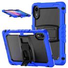 For Xiaomi Redmi Pad 2 11 2025 Silicone Hydric PC Tablet Case with Shoulder Strap & Holder(Dark Blue) - 1