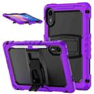 For Xiaomi Redmi Pad 2 11 2025 Silicone Hydric PC Tablet Case with Shoulder Strap & Holder(Purple) - 1