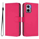 For Xiaomi Poco M4 5G / M5 4G Skin Feel Solid Color Leather Phone Case with Lanyard(Rose Red) - 2