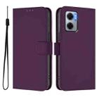 For Xiaomi Poco M4 5G / M5 4G Skin Feel Solid Color Leather Phone Case with Lanyard(Violet) - 2