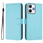 For Xiaomi Poco M6 Pro 5G Skin Feel Solid Color Leather Phone Case with Lanyard(Sky Blue) - 2