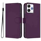 For Xiaomi Poco M6 Pro 5G Skin Feel Solid Color Leather Phone Case with Lanyard(Violet) - 2