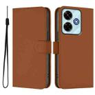 For Xiaomi Poco M6 4G Skin Feel Solid Color Leather Phone Case with Lanyard(Brown) - 2