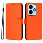 For Xiaomi Poco M6 4G Skin Feel Solid Color Leather Phone Case with Lanyard(Orange) - 2