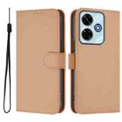 For Xiaomi Poco M6 4G Skin Feel Solid Color Leather Phone Case with Lanyard(Nude) - 2