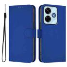 For Xiaomi Poco M6 4G Skin Feel Solid Color Leather Phone Case with Lanyard(Dark Blue) - 2