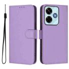 For Xiaomi Poco M6 4G Skin Feel Solid Color Leather Phone Case with Lanyard(Lavender Purple) - 2