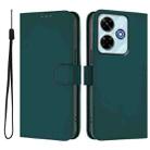 For Xiaomi Poco M6 4G Skin Feel Solid Color Leather Phone Case with Lanyard(Dark Green) - 2