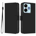 For Xiaomi Poco M6 4G Skin Feel Solid Color Leather Phone Case with Lanyard(Black) - 2