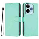 For Xiaomi Poco M6 4G Skin Feel Solid Color Leather Phone Case with Lanyard(Mint Green) - 2