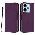 For Xiaomi Poco M6 4G Skin Feel Solid Color Leather Phone Case with Lanyard(Violet) - 2