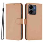 For Xiaomi Poco C6 Global / M6 5G Global Skin Feel Solid Color Leather Phone Case with Lanyard(Nude) - 2