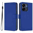 For Xiaomi Poco C6 Global / M6 5G Global Skin Feel Solid Color Leather Phone Case with Lanyard(Dark Blue) - 2