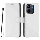 For Xiaomi Poco C6 Global / M6 5G Global Skin Feel Solid Color Leather Phone Case with Lanyard(White) - 2