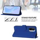 For Xiaomi Poco F3 Skin Feel Solid Color Leather Phone Case with Lanyard(Dark Blue) - 3