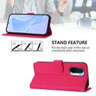 For Xiaomi Poco F3 Skin Feel Solid Color Leather Phone Case with Lanyard(Rose Red) - 3