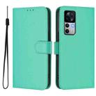 For Xiaomi 12T / 12T Pro Skin Feel Solid Color Leather Phone Case with Lanyard(Green) - 2