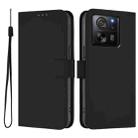 For Xiaomi 13T Pro Global / 13T Global Skin Feel Solid Color Leather Phone Case with Lanyard(Black) - 2