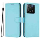 For Xiaomi 13T Pro Global / 13T Global Skin Feel Solid Color Leather Phone Case with Lanyard(Sky Blue) - 2