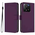 For Xiaomi 13T Pro Global / 13T Global Skin Feel Solid Color Leather Phone Case with Lanyard(Violet) - 2