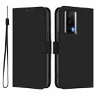 For Xiaomi Poco F5 Pro Skin Feel Solid Color Leather Phone Case with Lanyard(Black) - 2