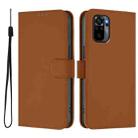 For Xiaomi Poco M5s Skin Feel Solid Color Leather Phone Case with Lanyard(Brown) - 2