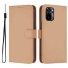 For Xiaomi Poco M5s Skin Feel Solid Color Leather Phone Case with Lanyard(Nude) - 2
