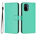 For Xiaomi Poco M5s Skin Feel Solid Color Leather Phone Case with Lanyard(Green) - 2