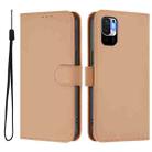 For Xiaomi Poco M3 Pro Skin Feel Solid Color Leather Phone Case with Lanyard(Nude) - 2