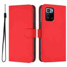 For Xiaomi Poco X3 GT Skin Feel Solid Color Leather Phone Case with Lanyard(Red) - 2