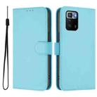 For Xiaomi Poco X3 GT Skin Feel Solid Color Leather Phone Case with Lanyard(Sky Blue) - 2