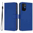 For Xiaomi Poco M4 Pro 5G Skin Feel Solid Color Leather Phone Case with Lanyard(Dark Blue) - 2