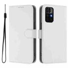 For Xiaomi Poco M4 Pro 5G Skin Feel Solid Color Leather Phone Case with Lanyard(White) - 2