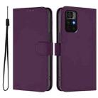 For Xiaomi Poco M4 Pro 5G Skin Feel Solid Color Leather Phone Case with Lanyard(Violet) - 2