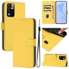 For Xiaomi Poco X4 NFC 5G Skin Feel Solid Color Leather Phone Case with Lanyard(Lemon Yellow) - 1