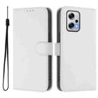 For Xiaomi Poco X4 GT 5G Skin Feel Solid Color Leather Phone Case with Lanyard(White) - 2