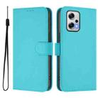 For Xiaomi Poco X4 GT 5G Skin Feel Solid Color Leather Phone Case with Lanyard(Lake Blue) - 2