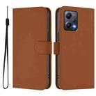 For Xiaomi Poco X5 Skin Feel Solid Color Leather Phone Case with Lanyard(Brown) - 2