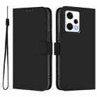 For Xiaomi Poco X5 Pro Skin Feel Solid Color Leather Phone Case with Lanyard(Black) - 2