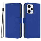 For Xiaomi Poco F5 Skin Feel Solid Color Leather Phone Case with Lanyard(Dark Blue) - 2