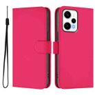 For Xiaomi Poco F5 Skin Feel Solid Color Leather Phone Case with Lanyard(Rose Red) - 2