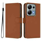 For Xiaomi Poco M6 Pro 4G Skin Feel Solid Color Leather Phone Case with Lanyard(Brown) - 2