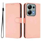 For Xiaomi Poco M6 Pro 4G Skin Feel Solid Color Leather Phone Case with Lanyard(Pink) - 2