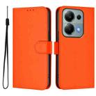 For Xiaomi Poco M6 Pro 4G Skin Feel Solid Color Leather Phone Case with Lanyard(Orange) - 2