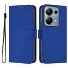 For Xiaomi Poco M6 Pro 4G Skin Feel Solid Color Leather Phone Case with Lanyard(Dark Blue) - 2