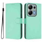 For Xiaomi Poco M6 Pro 4G Skin Feel Solid Color Leather Phone Case with Lanyard(Mint Green) - 2