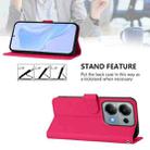 For Xiaomi Poco M6 Pro 4G Skin Feel Solid Color Leather Phone Case with Lanyard(Rose Red) - 3