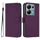 For Xiaomi Poco M6 Pro 4G Skin Feel Solid Color Leather Phone Case with Lanyard(Violet) - 2