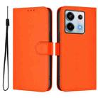 For Xiaomi Poco X6 5G Global Skin Feel Solid Color Leather Phone Case with Lanyard(Orange) - 2
